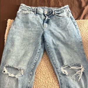 Rewash Blue Boyfriend Jeans with Distressed Rips